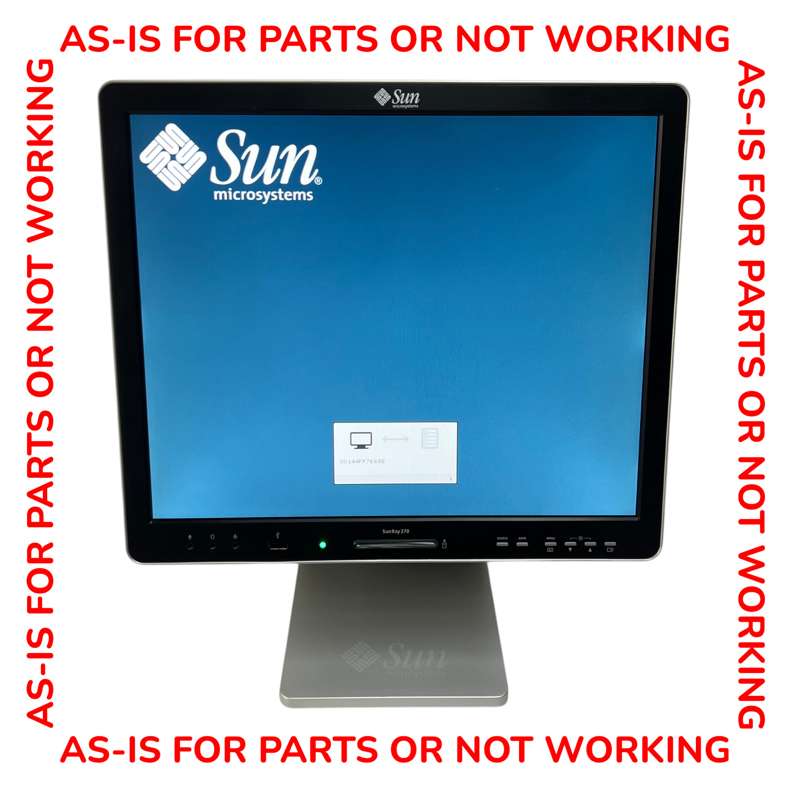 Sun Microsystems Sun Ray SR270 Virtual Display Client w Adapter Powers On As-Is