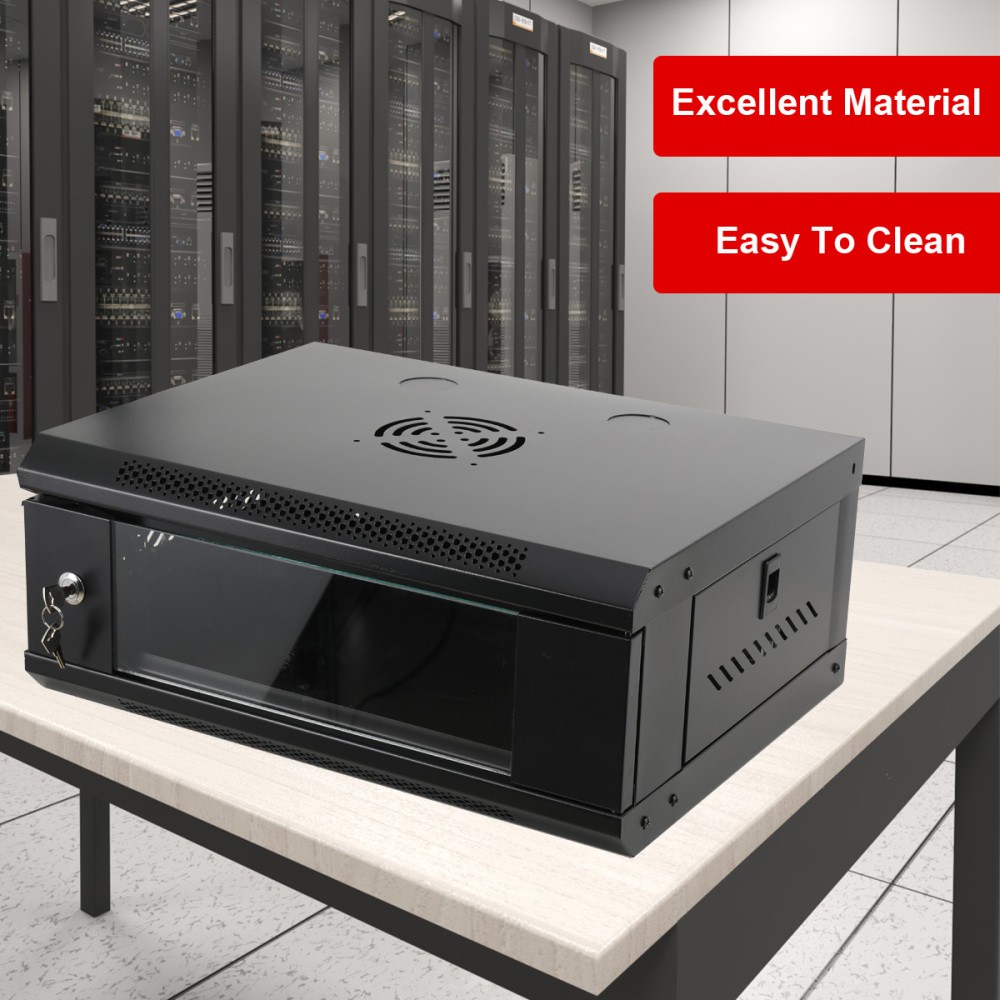 4U Server Rack Enclosure,Wall Mount Network Cabinet with Lock Door & 2 Keys