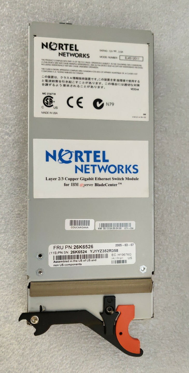 IBM Bladecenter 26K6526 Nortel Layer 2/3 Copper Gigabit Ethernet Switch