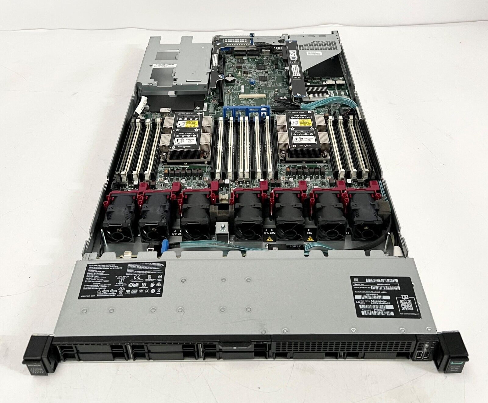 HPE DL360 Gen10 2x Heatsink 7x Fan 0GB S100i SR/ZM 0PSU 8SFF 1U CTO Rack Server