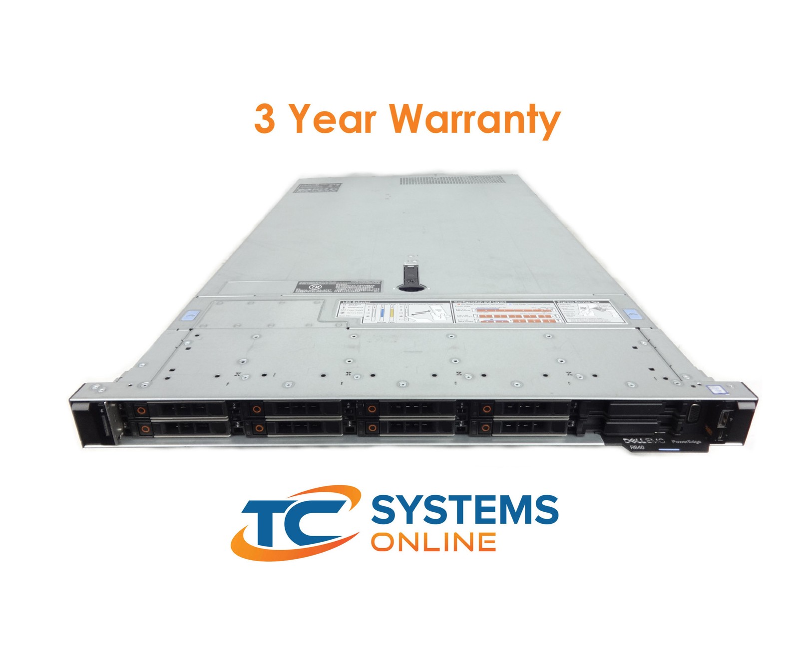 Poweredge R640 10SFF 2x SLVR 4114 2GHZ =20C/40T 256GB 8x HD TRAY H730P