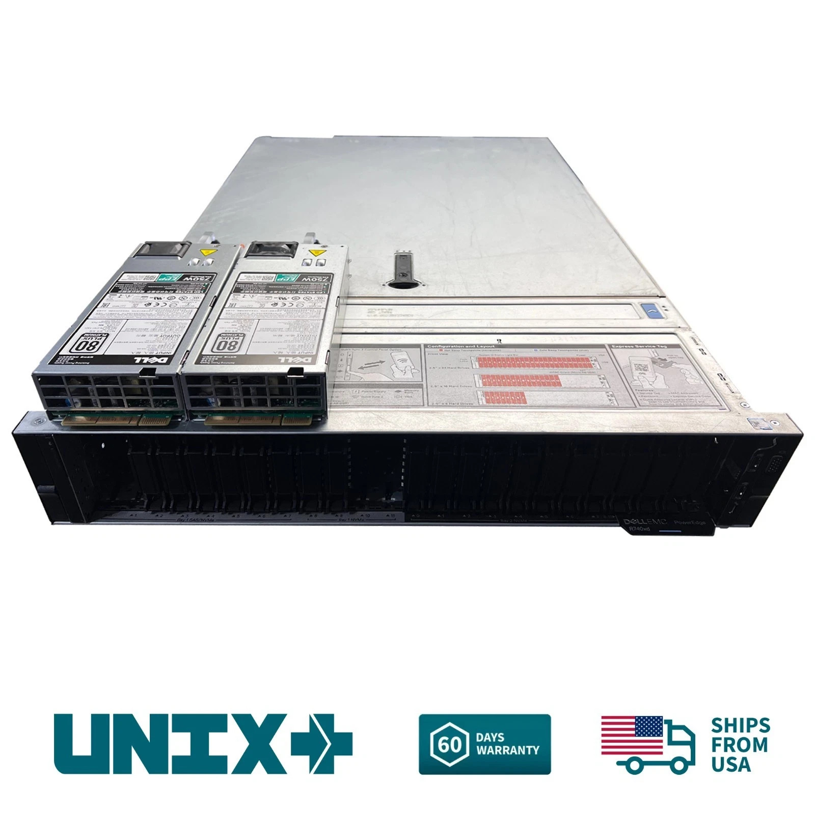 Dell R740xd 2U GPU Server 6 PCIe Slots DDR4 LGA3647 24x SFF H730P 3x V100 16GB