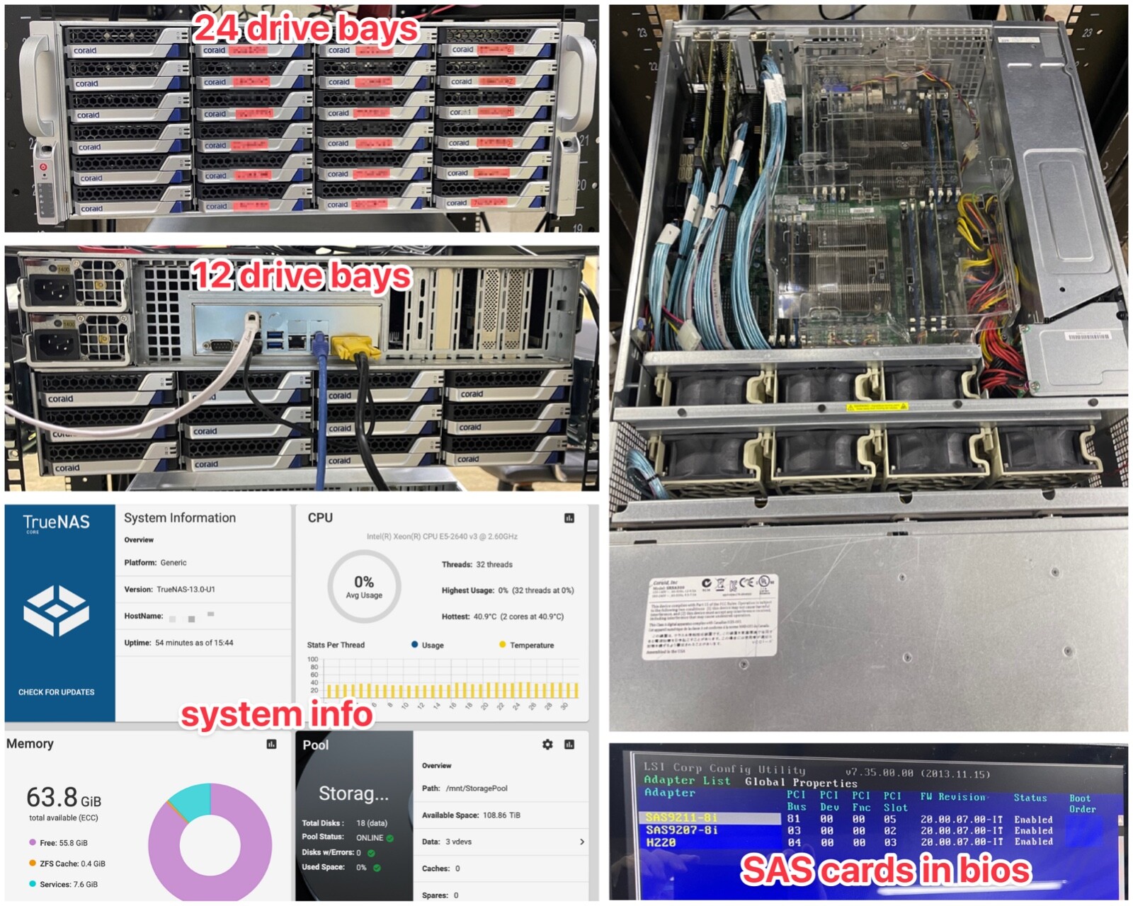 Custom Dual Xeon storage server – 36 bays | 2x 10GBASE-T | 64G RAM | TrueNAS
