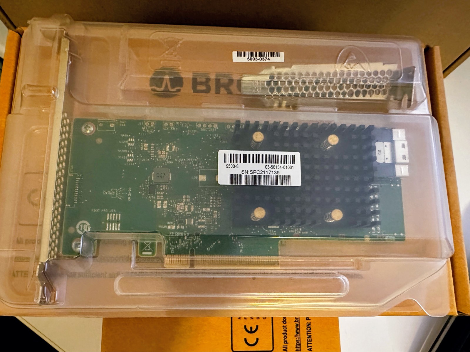 New In Box BROADCOM 9500-8i Tri-Mode HBA SAS Internal Adapter