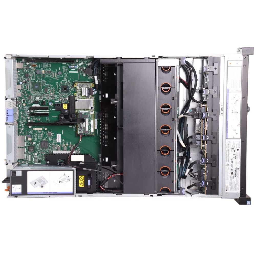 Lenovo x3650 M5 // 2x E5-2667 v4, 16x SFF, M5210, 2x PSU, 19″ Rails