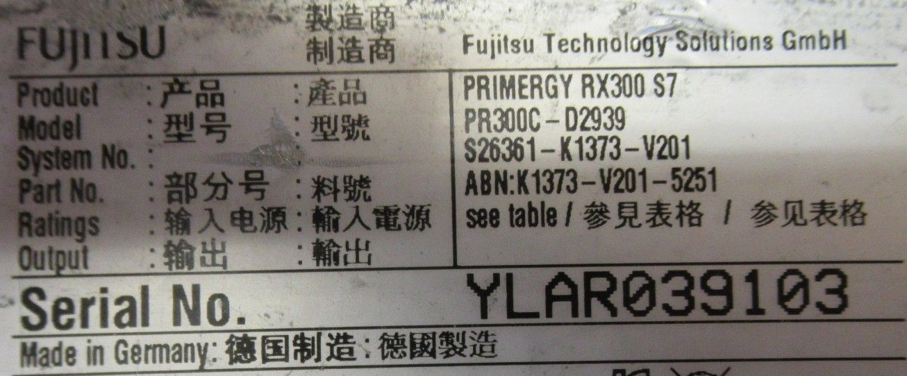 Fujitsu Primergy RX300 S7 2x Xeon 6-Core E5-2630 2.3GHz 192GB Ram 8x Bay Server