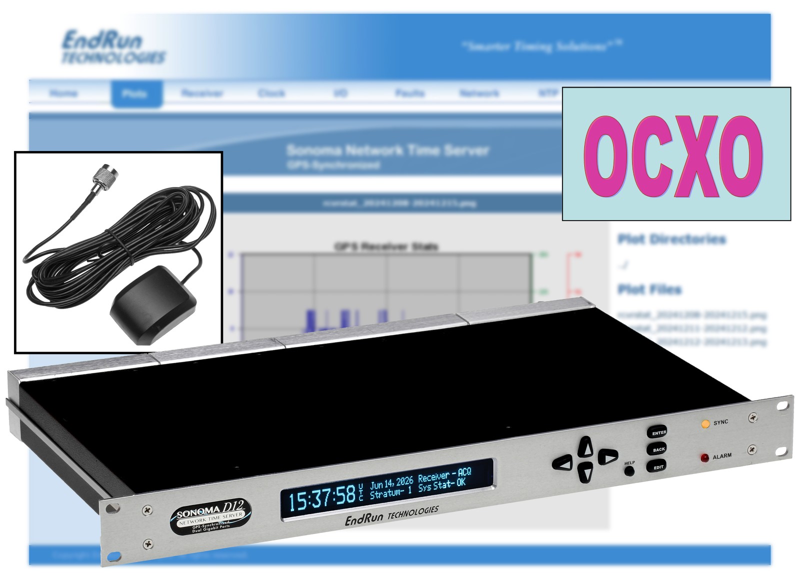 Endrun Technologies Sonoma D12 GPS OCXO NTP Network Time Server w HTTP & Dual AC