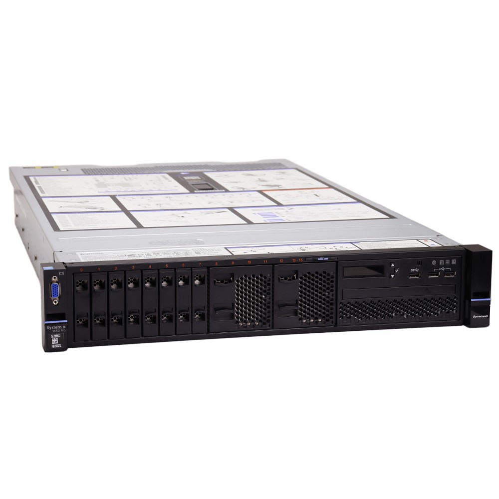 Lenovo x3650 M5 // 2x E5-2680 v3, 8x SFF, M5210, 2x PSU, 19″ Rails