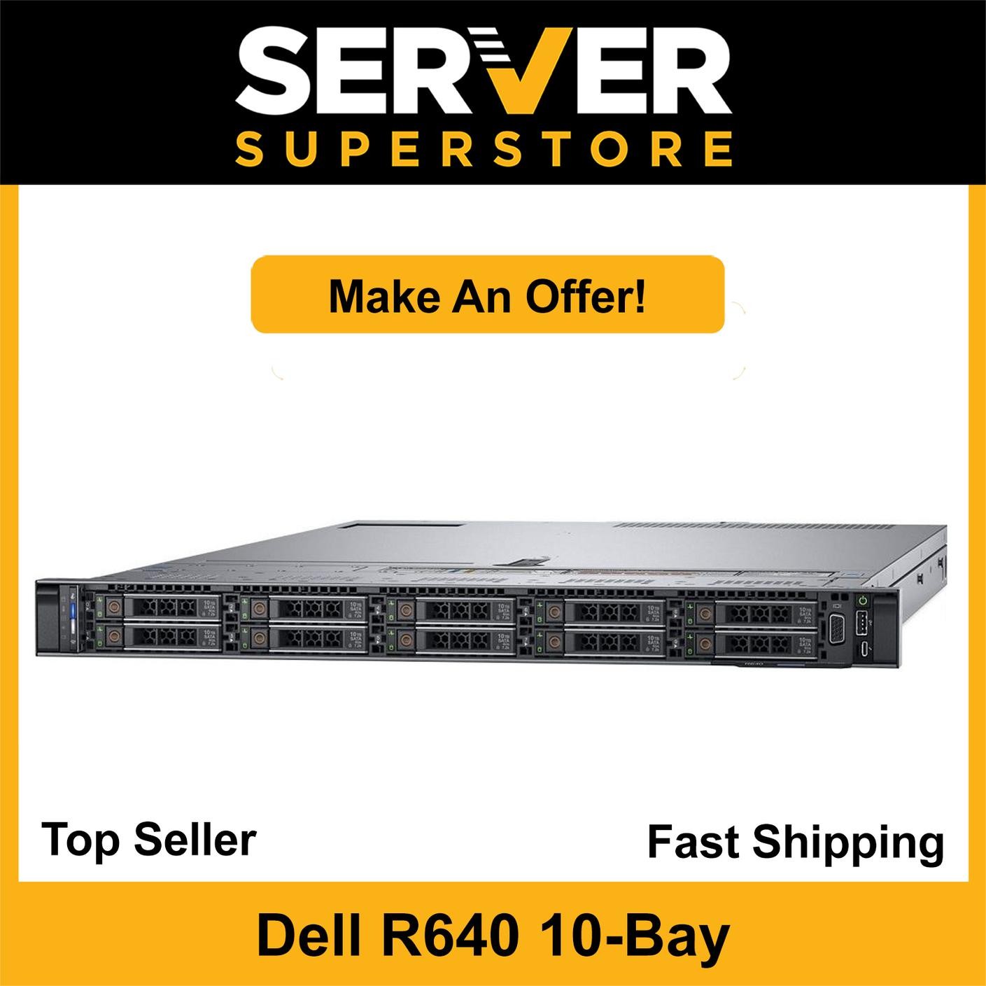 Dell PowerEdge R640 Server 2x Gold 6148 = 40 Cores H730P 128GB RAM 6TB Storage