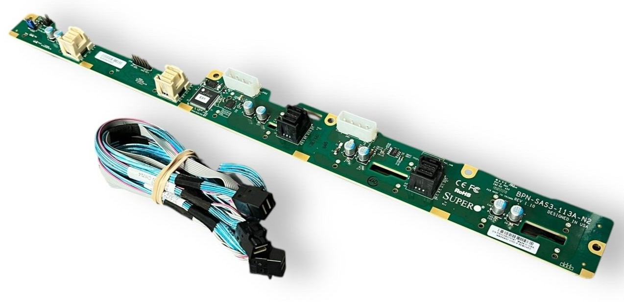 Supermicro BPN-SAS3-113A-N2 8-Bay 2.5″ SFF SAS3 2x NVMe Backplane for 1U Chassis