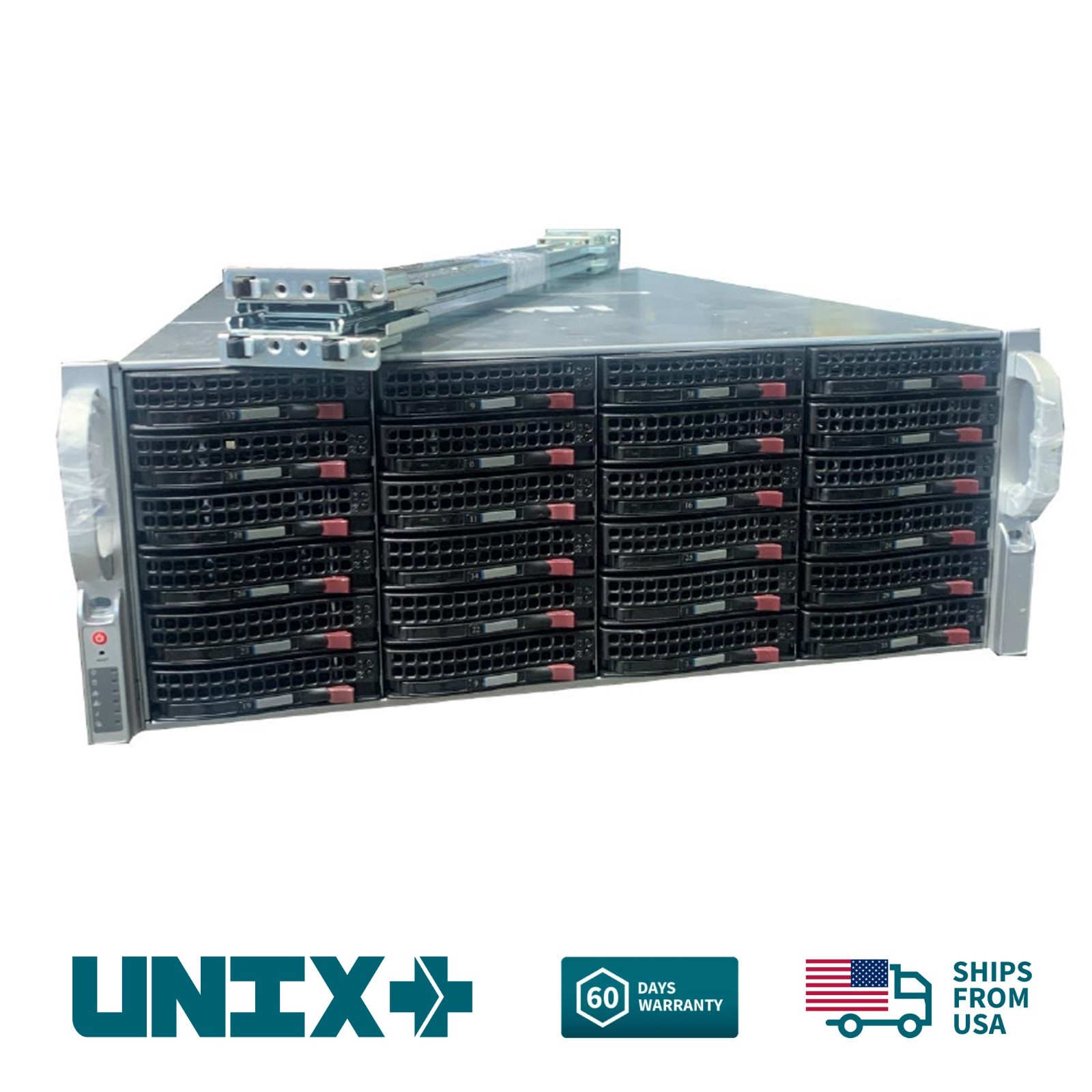 Supermicro 45 Bay JBOD Expansion Server Shelf 847E16-RJBOD1 w/ Rails 45x Caddies
