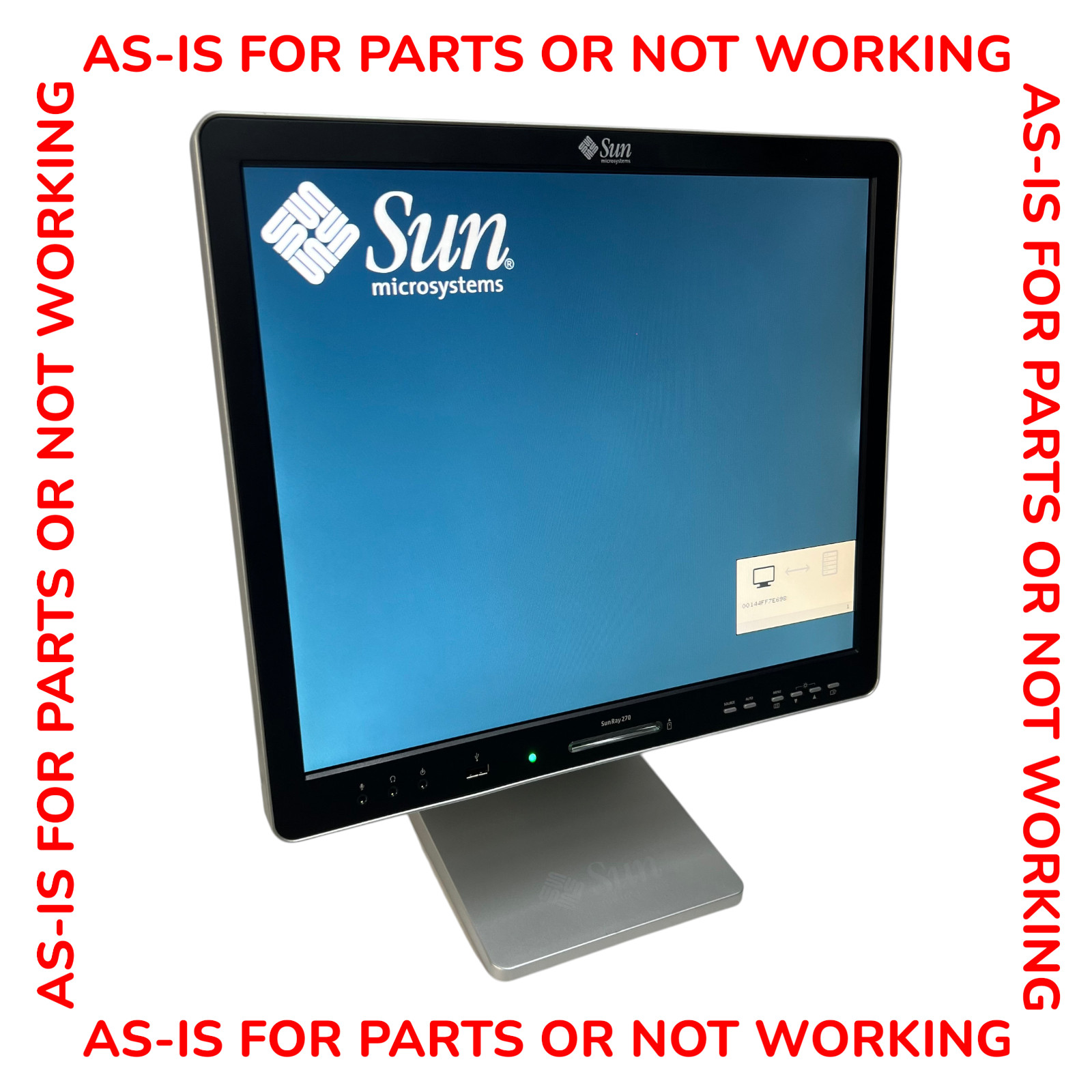 Sun Microsystems Sun Ray SR270 Virtual Display Client w Adapter Powers On As-Is