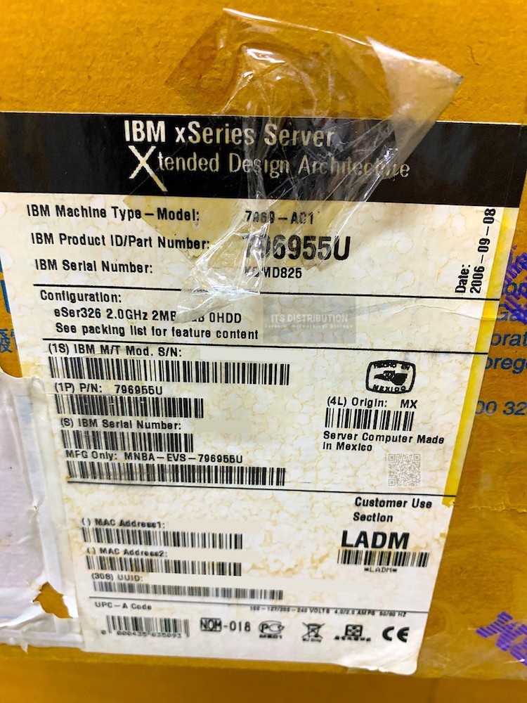 796955U I IBM xSeries Open Box 326M Opteron 270 Dual-Core 2 GHz ATI 1 GB eServer