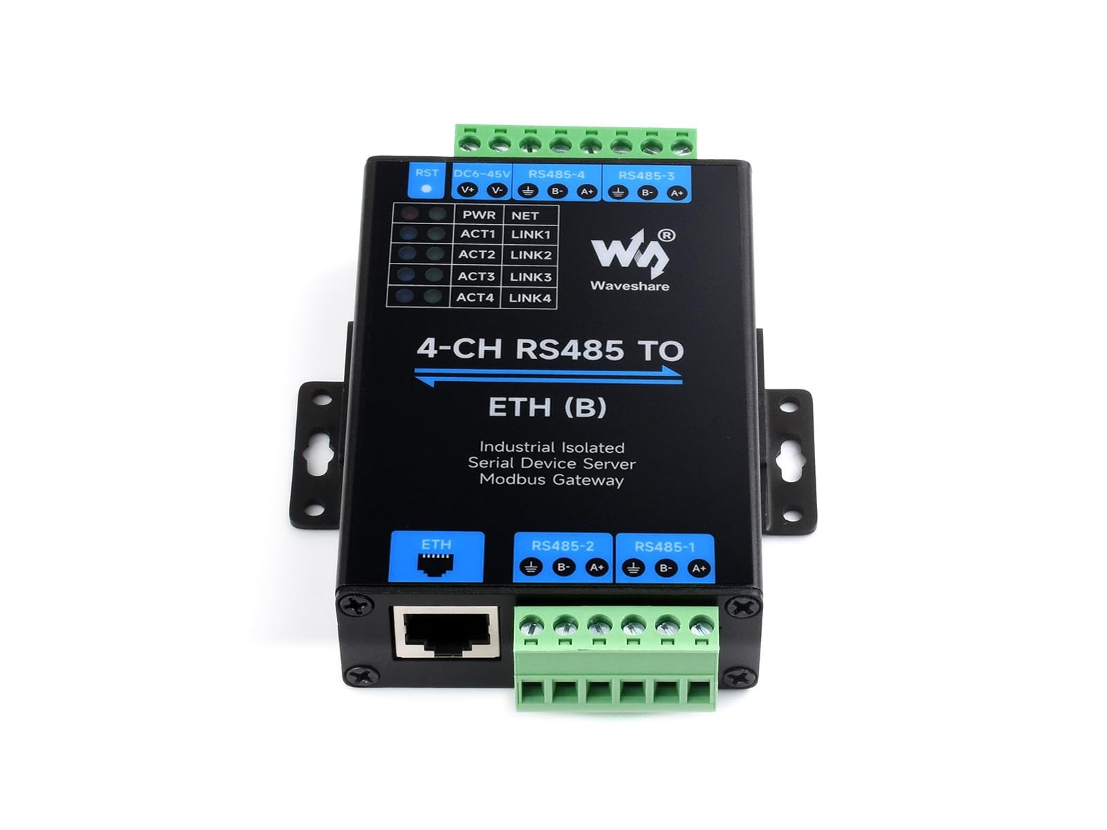 ** NEW Waveshare 4-Ch RS485 to RJ45 Ethernet Serial Server | 4 Channels | Modbus