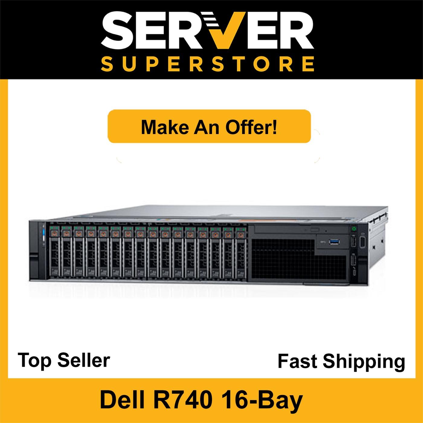 Dell PowerEdge R740 Server 2x Gold 6138 = 40 Cores H730P 128GB RAM 4x trays