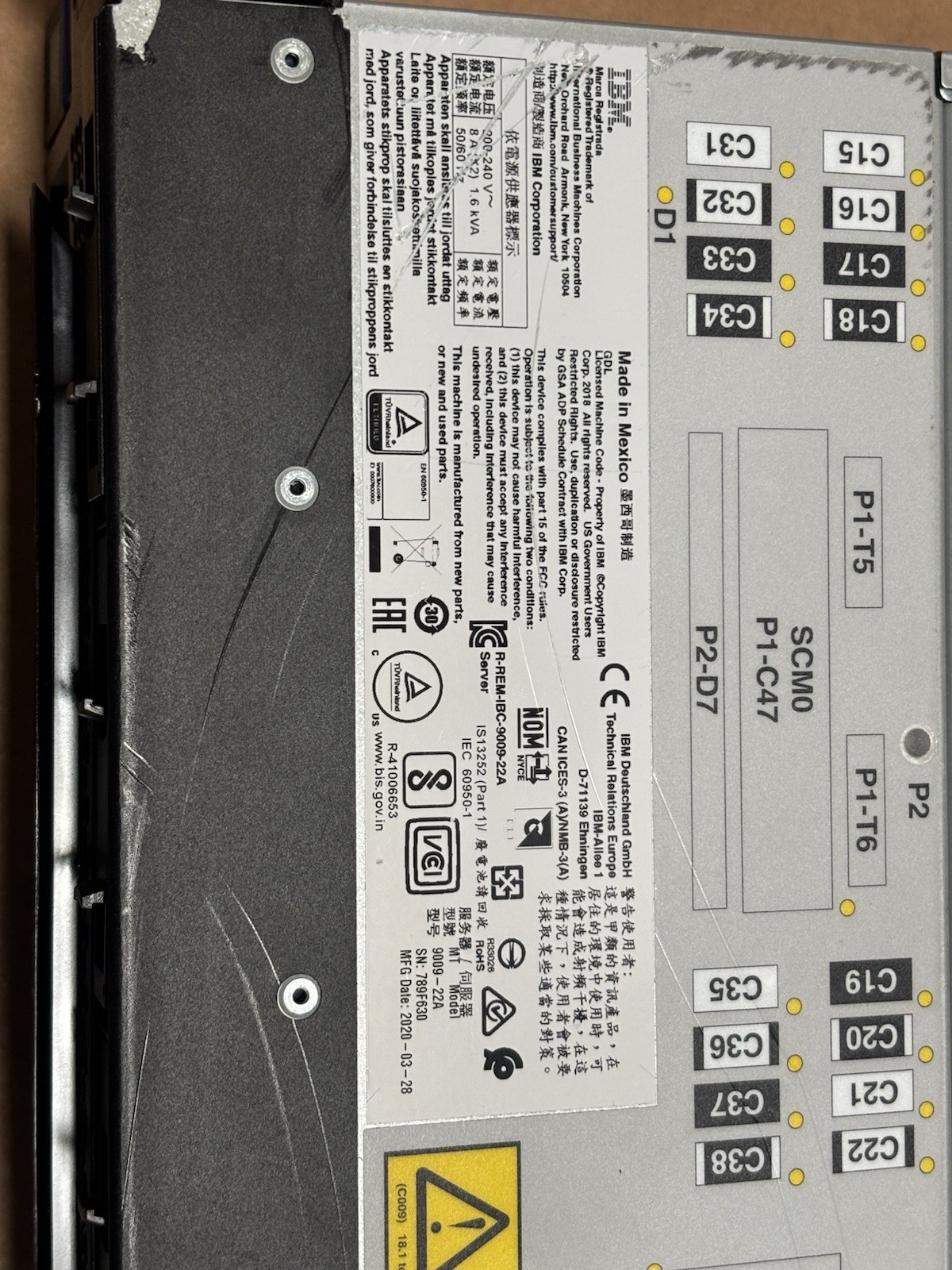 IBM 9009-22A Power System S922 Power 9, 16 core CPU, 256GB (32GBx8)