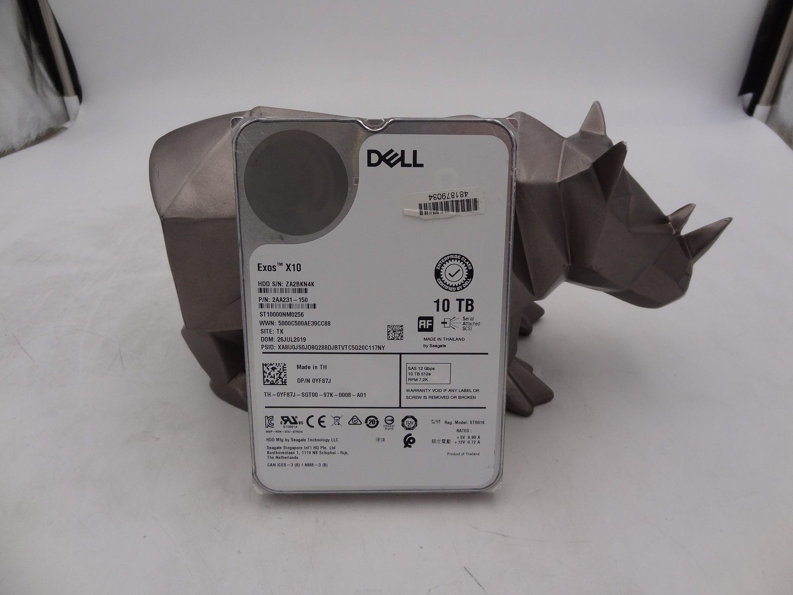 Dell YF87J 10TB 7.2K 12GBPS NL SAS 512E 3.5in Drive