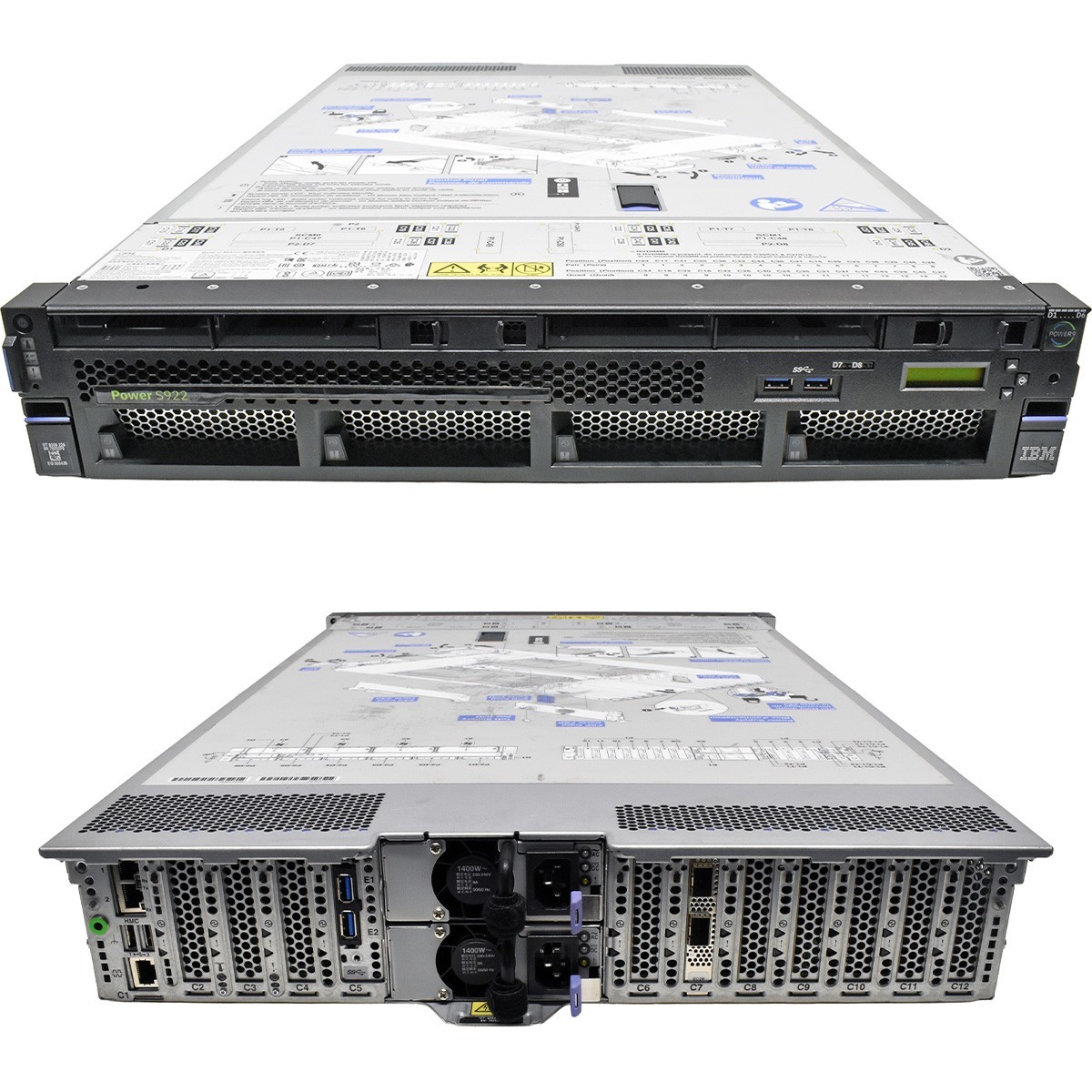 IBM Power S922 Server 2x Power9 CPU 8C 0GB PC4 8x SFF 2.5 2U 2-Port 25GbE SFP28