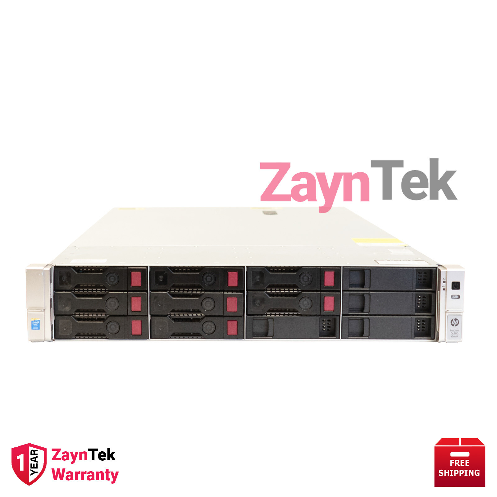 HPE PROLIANT DL380 G9 12LFF RACKSERVER 64GBDDR4 1xE52630v3 NEWHPE 24TB HDD 0 HR