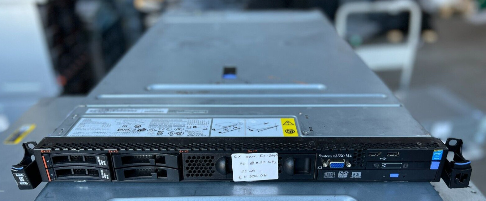IBM System x3550 M4 Server l 2x Xeon E5-2640 V2 @2.00GHz 32GB 2X600GB HDD 2xPSU