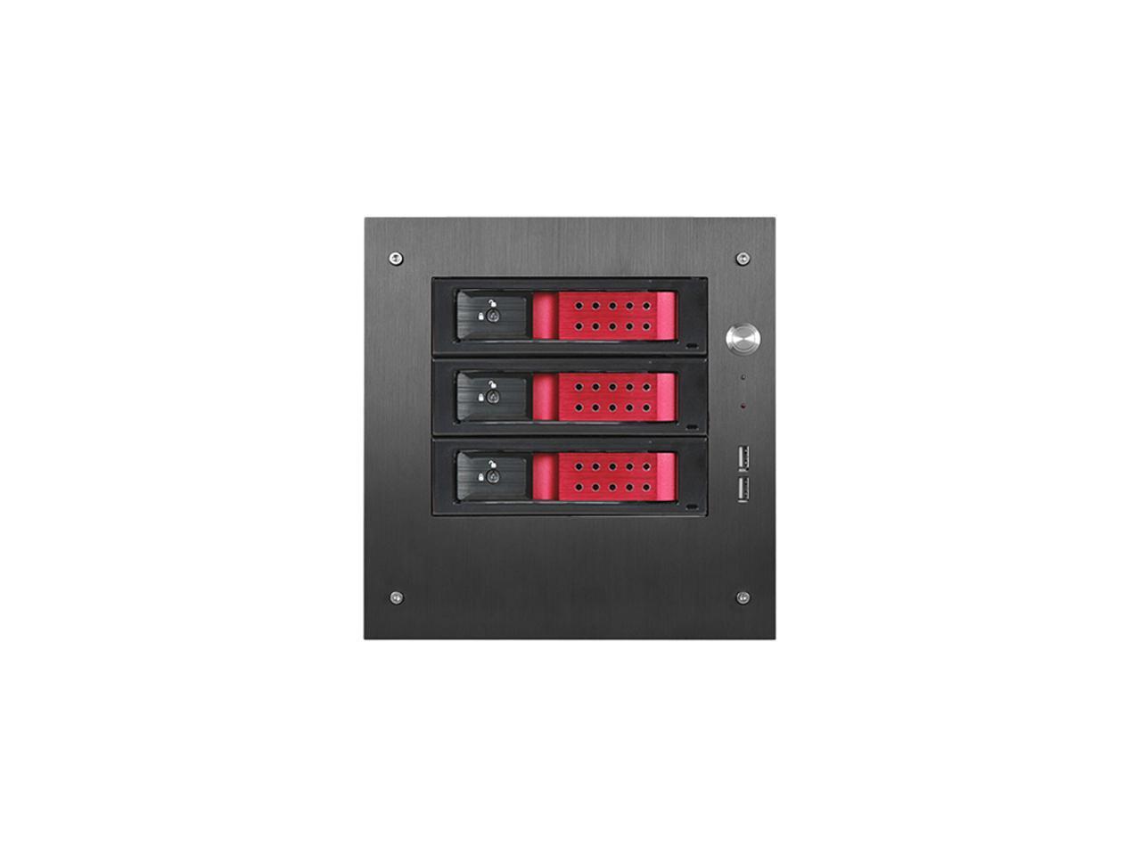 iStarUSA S-35-3DE1RD Black Aluminum / Steel Tower Compact Stylish 3x 3.5″ Hotswa
