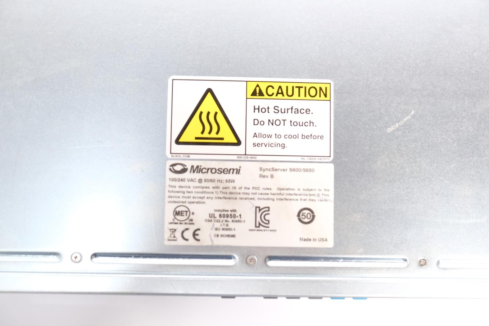 Microsemi SyncServer S650 Rev B GPS NTP / PTP Network Time Server