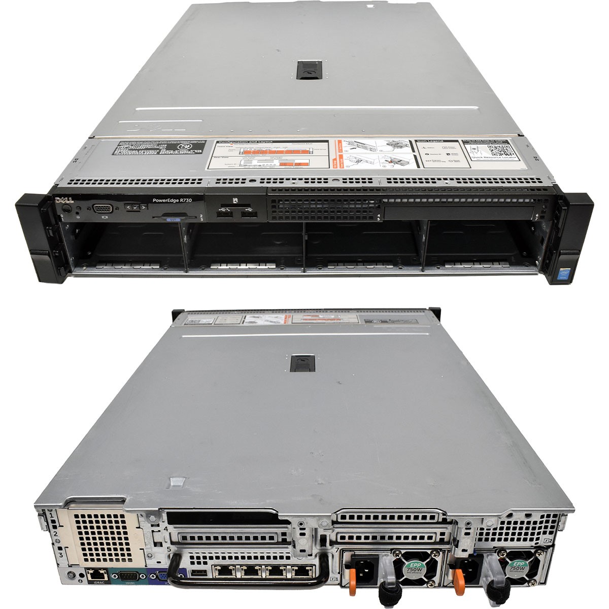 Dell PowerEdge R730 Rack Server 2U 2xE5-2687W V3 CPU 2xHS no RAM 8×3.5″ H730