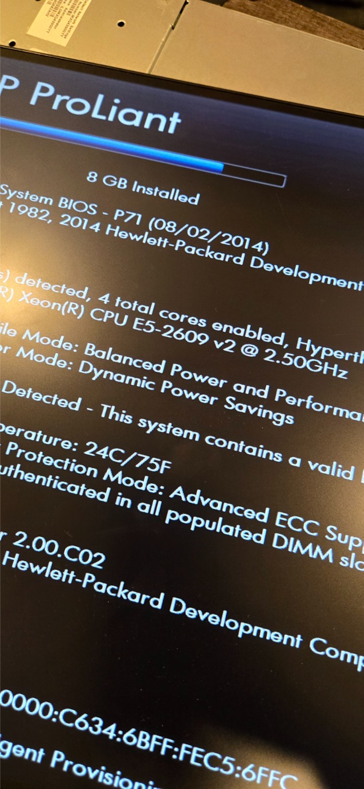 HPE PROLIANT DL360P GEN8 E5-2609V2