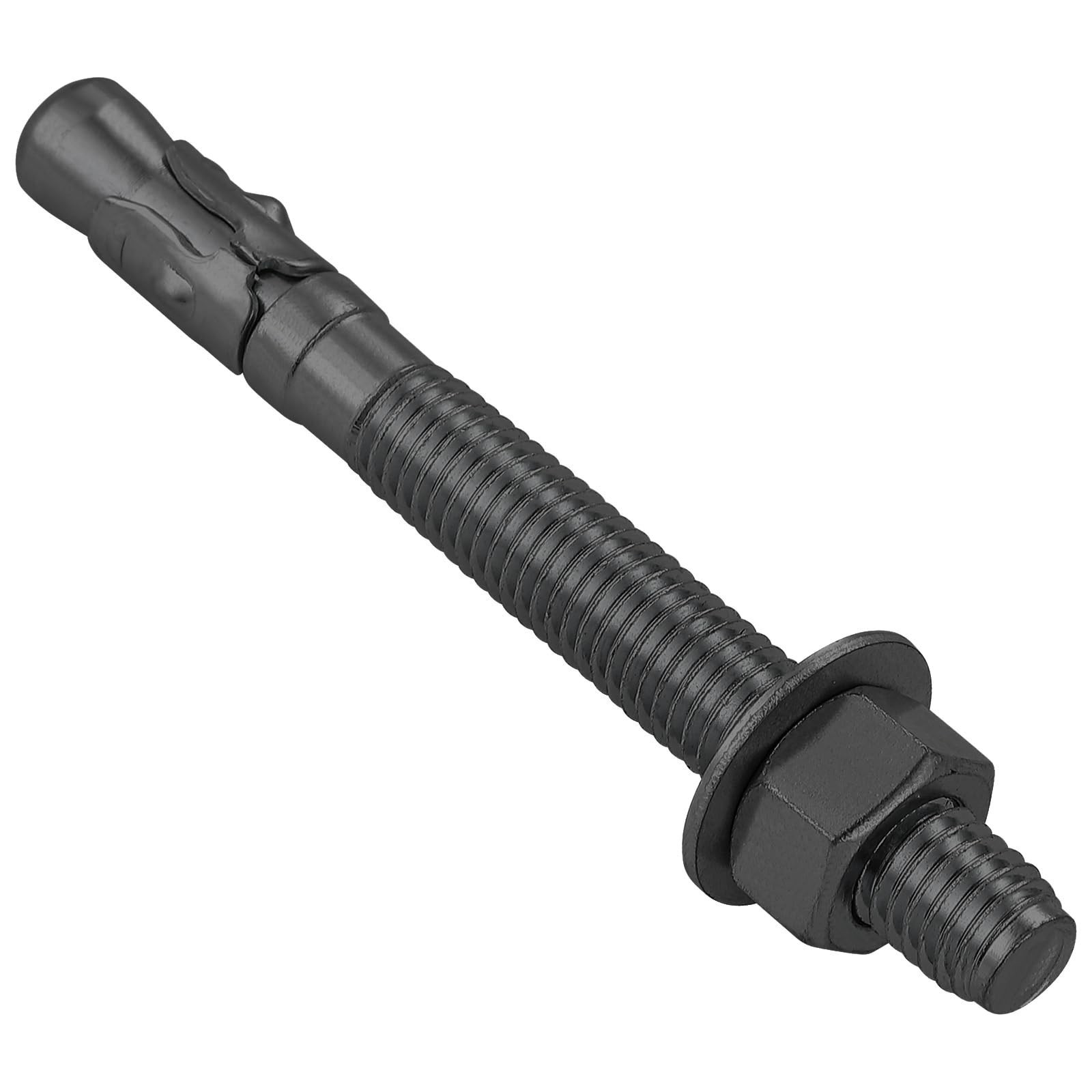 100Pcs 3/8×4 Inch Standard Fasteners for Heavy-Duty Black Wedge Anchors for C…