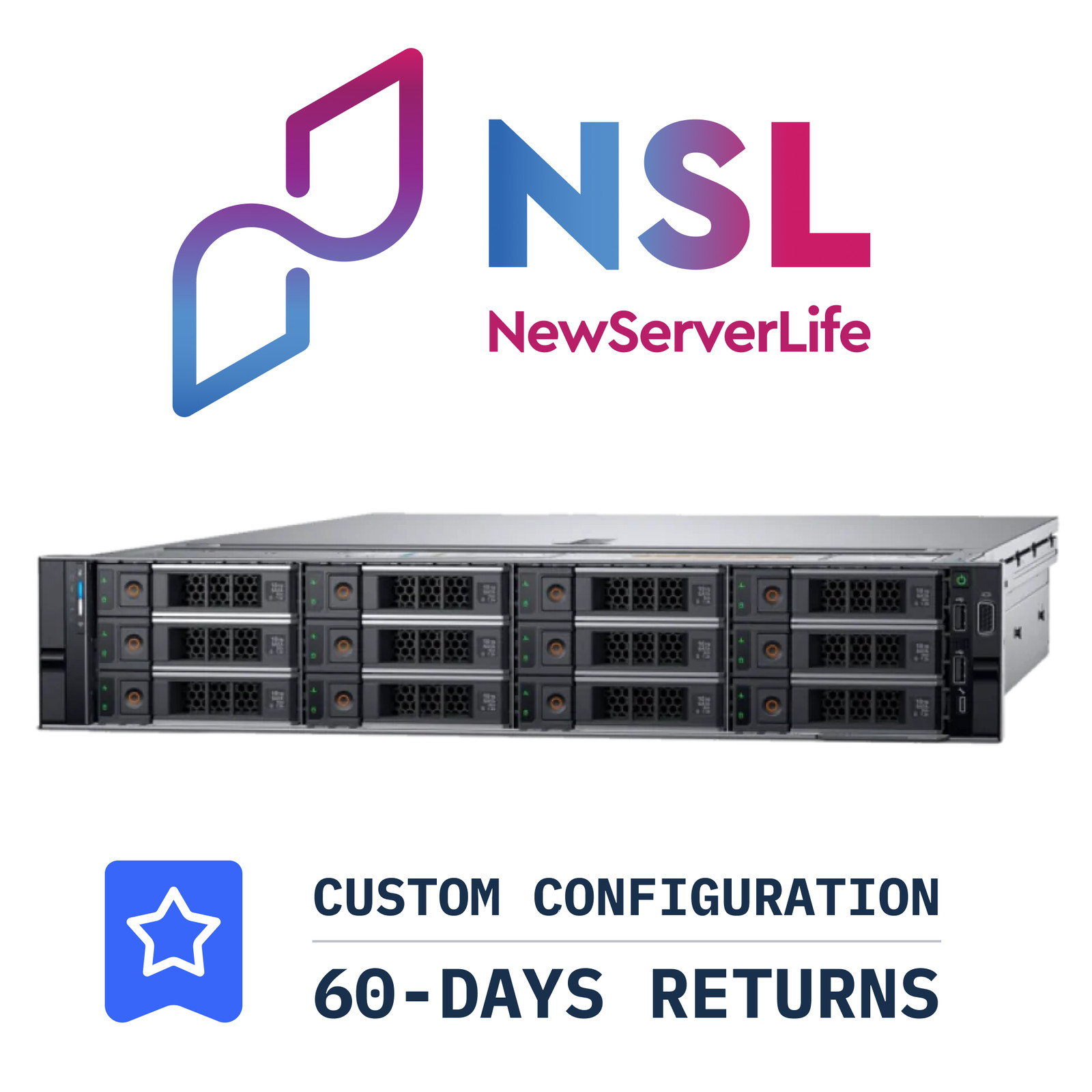DELL R740xd 12LFF Server 2x Gold 6140 2.3GHz =36 Cores 64GB H730p 4xRJ45