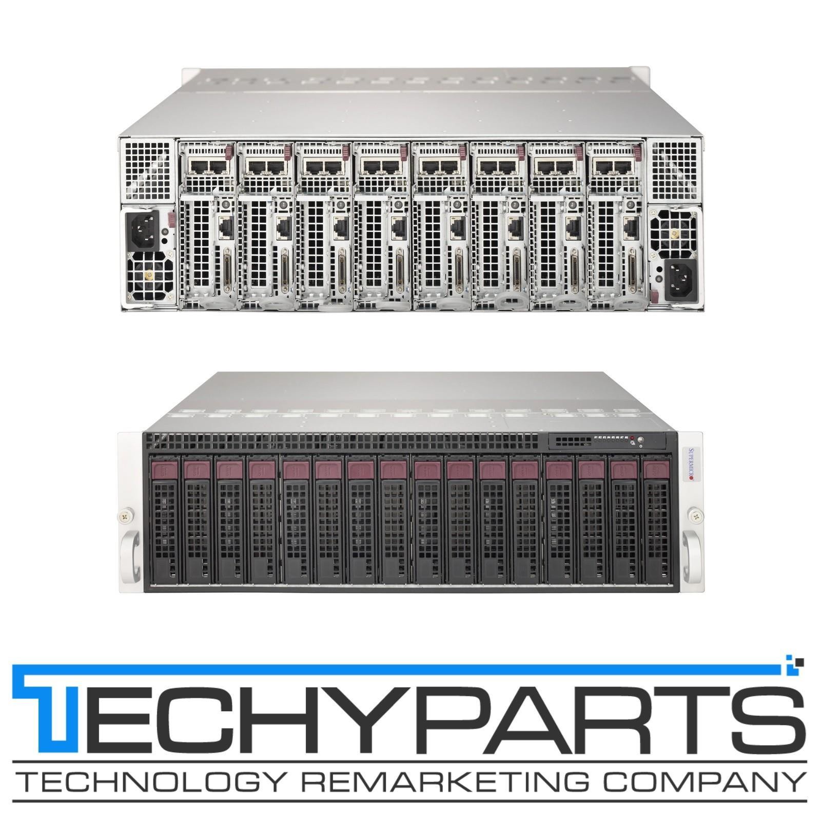 Supermicro 5038MD-H8TRF 8-Node Xeon D-1541 2.1GHz 3U MicroCloud Server w/Rails