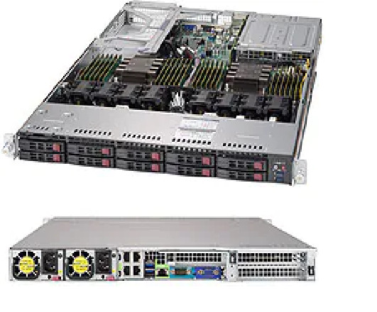 Supermicro SYS-1029U-E1CR4T Ultra 1U Server – 10×2.5″ Exp. 4X10GBaseT, X11DPU