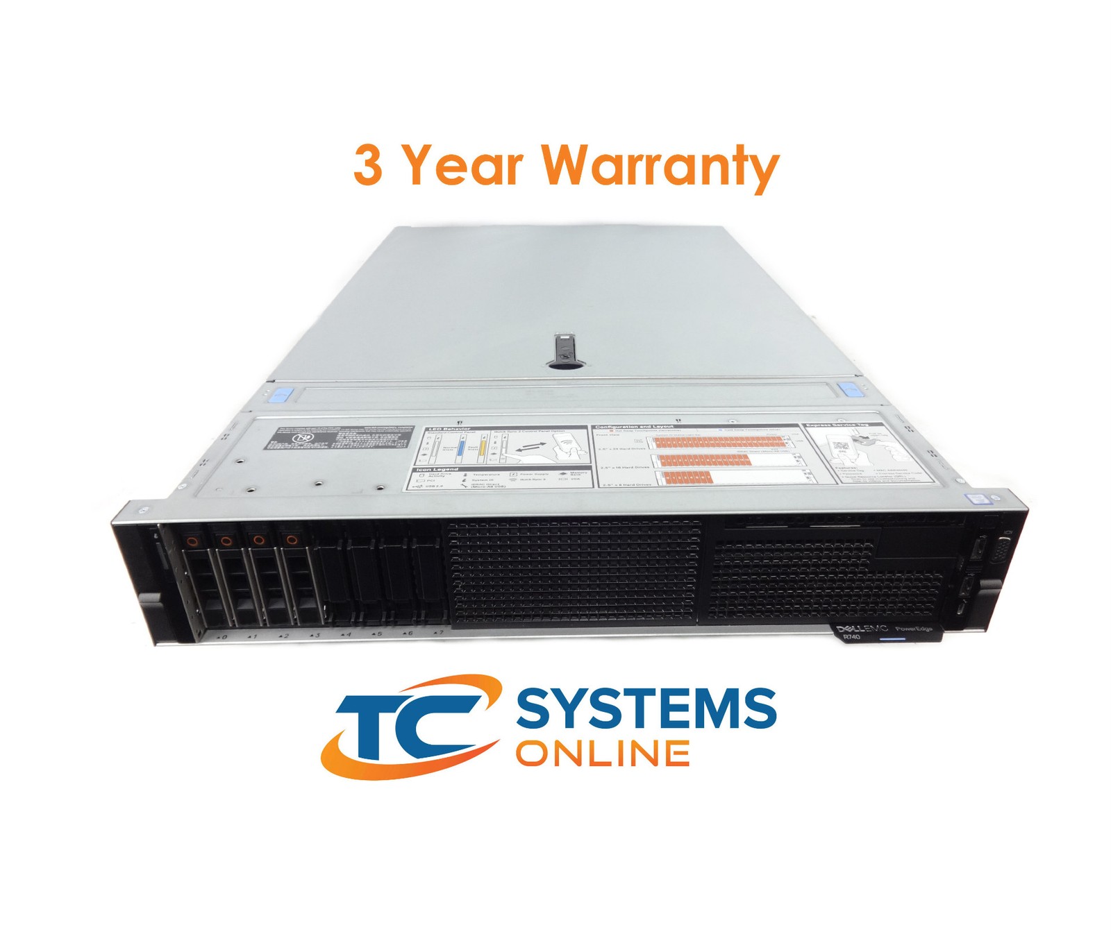 Poweredge R740 8SFF 2x Gold 5118 2.3GHZ =24C/48T 32GB 4x 1.2TB 12G H730P