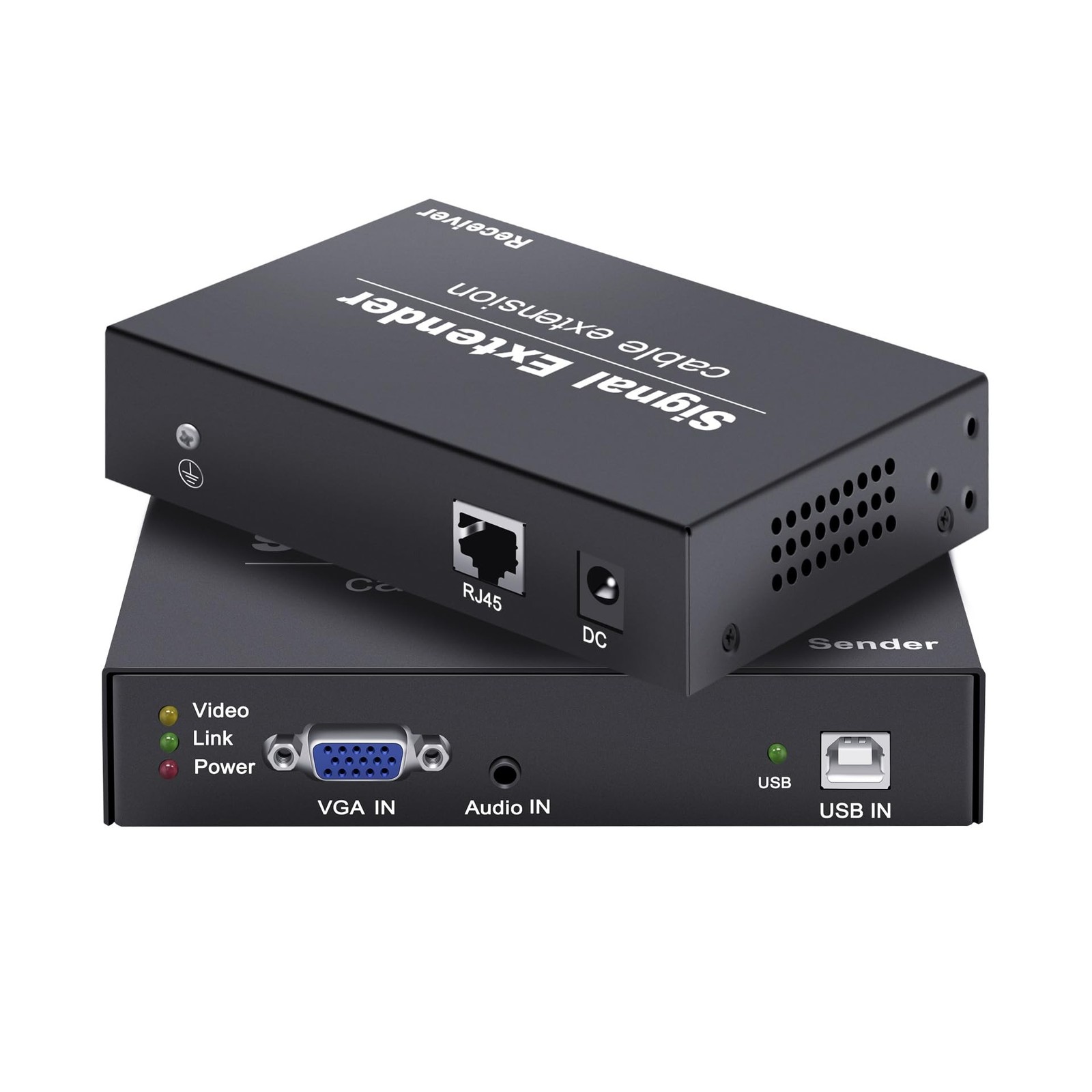 VGA KVM Extender Up to 164ft/50m Over Single Cat5e/6/7 Network KVM, 4 USB Ove…