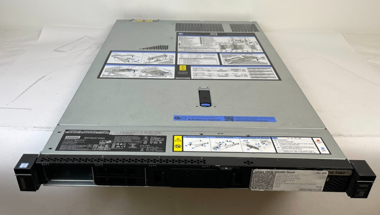 Lenovo SR630 IDG9487 Server Xeon Silver 4110, No RAM/Drives, RAID 530-8i, 2×750W