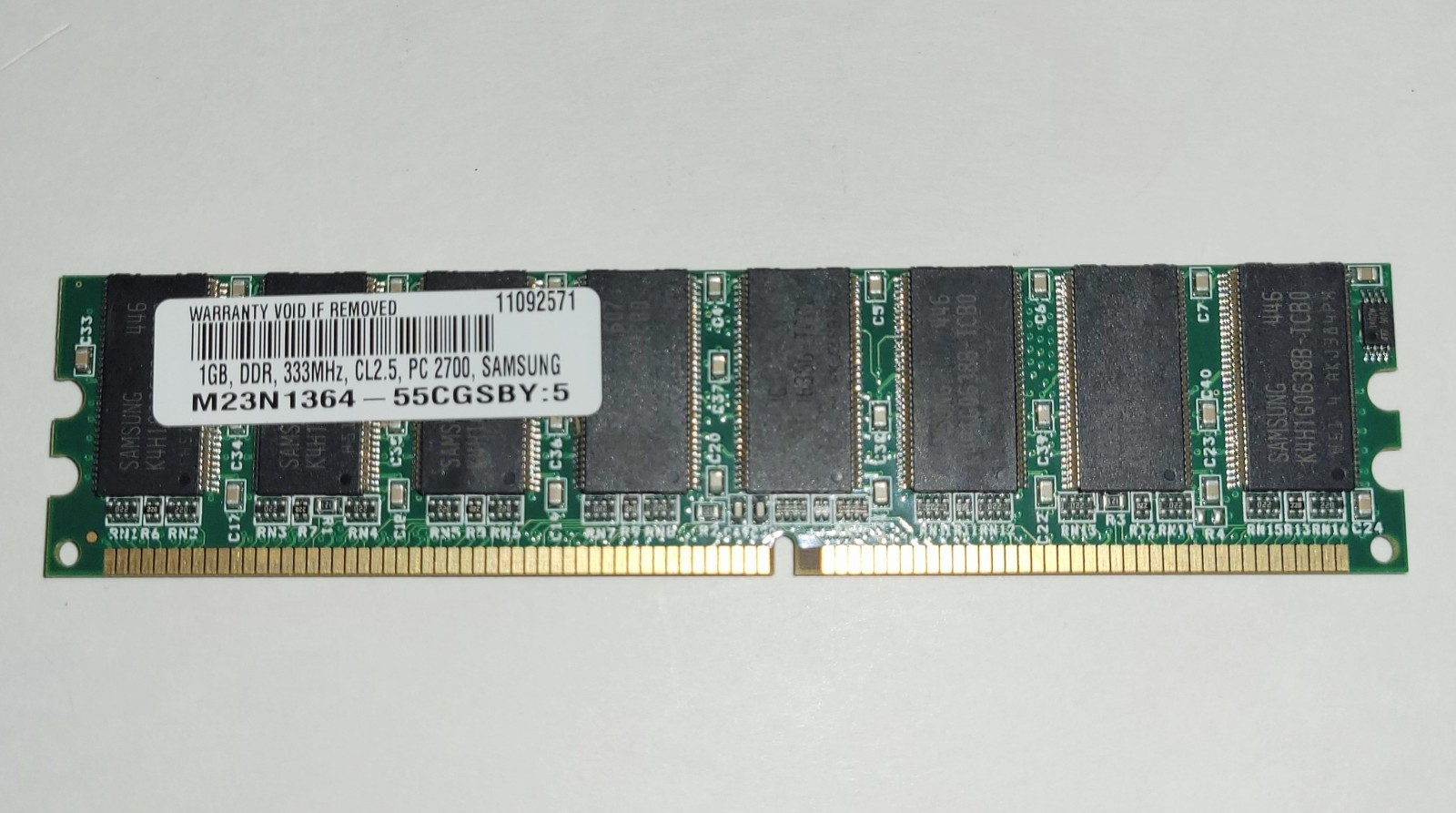 Sun 371-1117 1GB PC2700 DDR1-333MHz 184 Pin Samsung M23N1364-55CGSBY:5