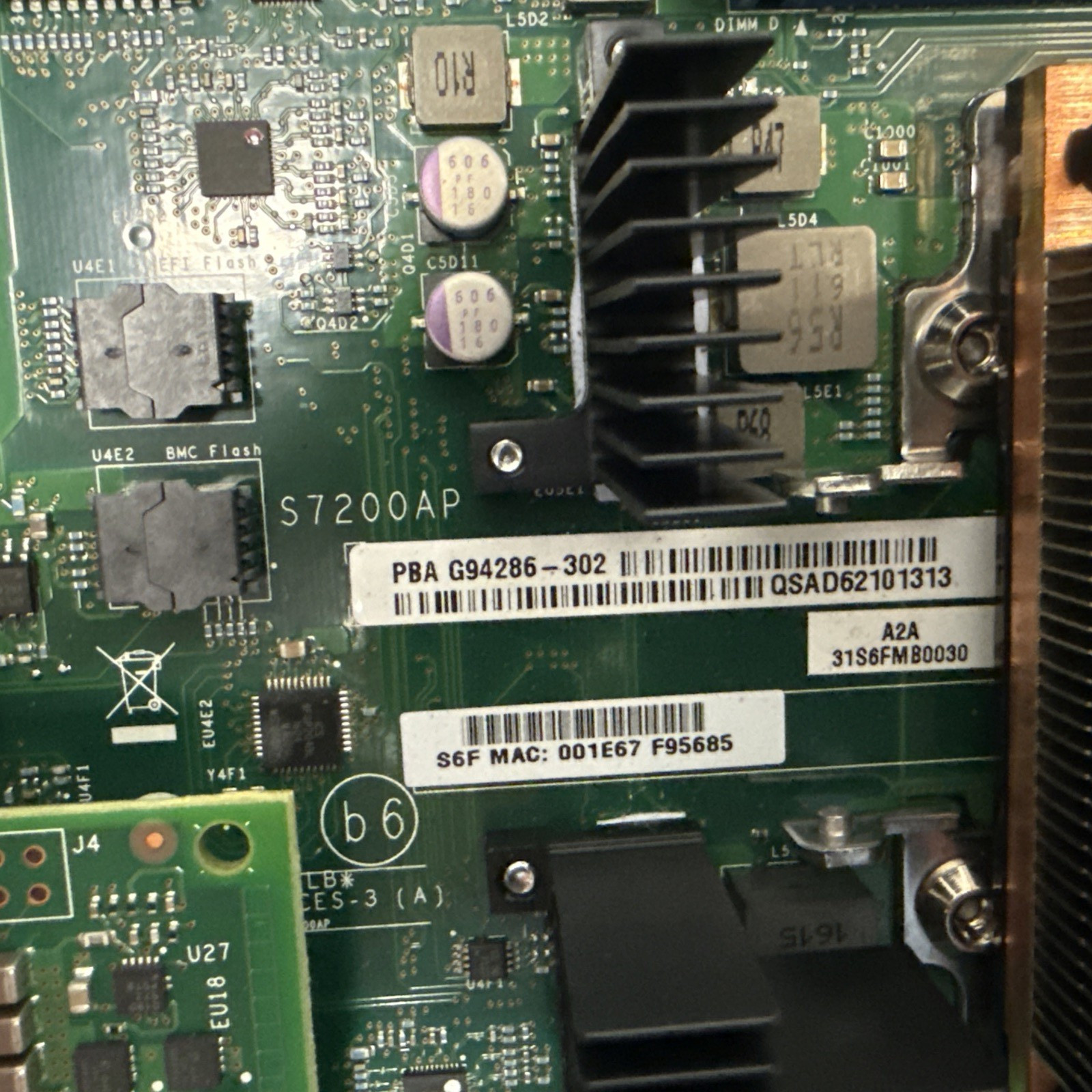Intel H2000 Server Node S7200AP LGA 3647-1 Motherboard Xeon phi 7230 64-core