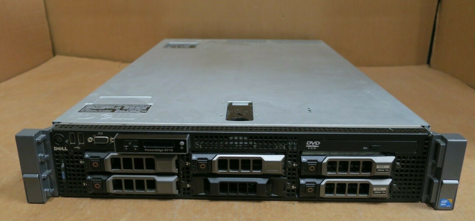 Dell PowerEdge R710 2 x Intel Xeon X5650 2.66GHz 24GB RAM 2x 1TB 3x 300GB Server