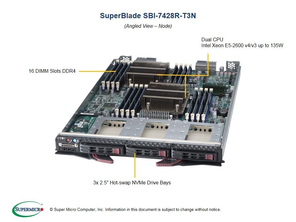 Supermicro SBI-7428R-T3N Barebones Blade Server Module NEW IN STOCK 5 Yr Wty