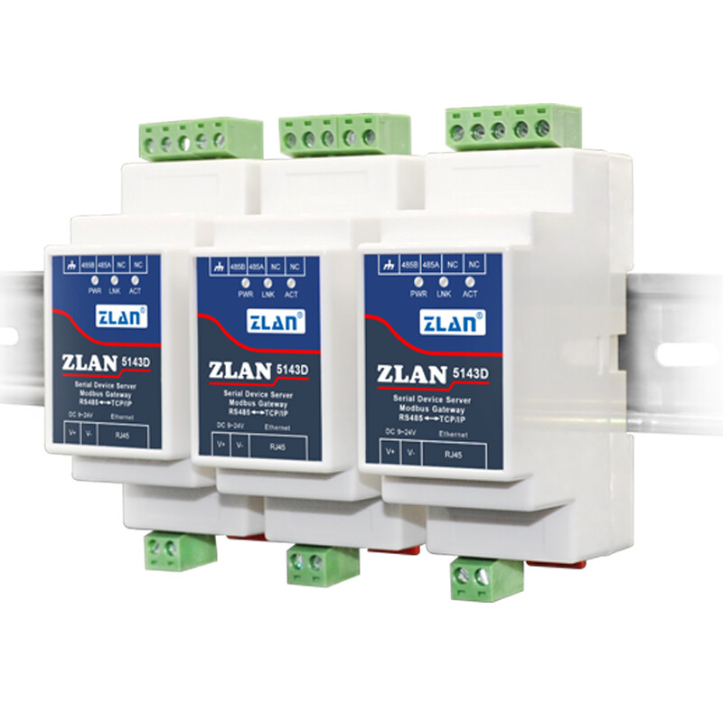 Rail server RS485 to Ethernet TCP/IP to serial port module ZLAN5143D