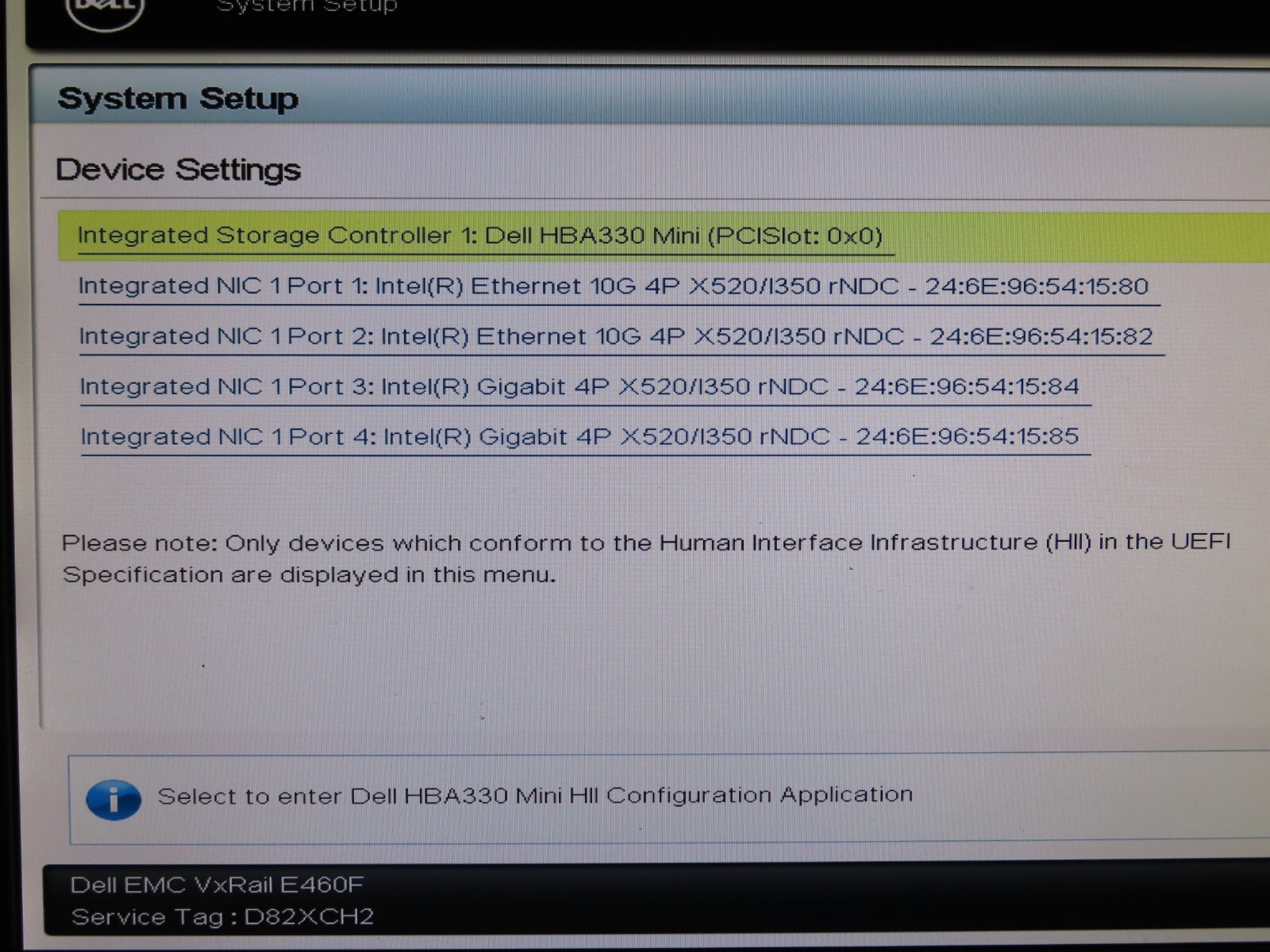 Dell EMC VXRAIL E460F Server with 128GB RAM & SSD 400GB