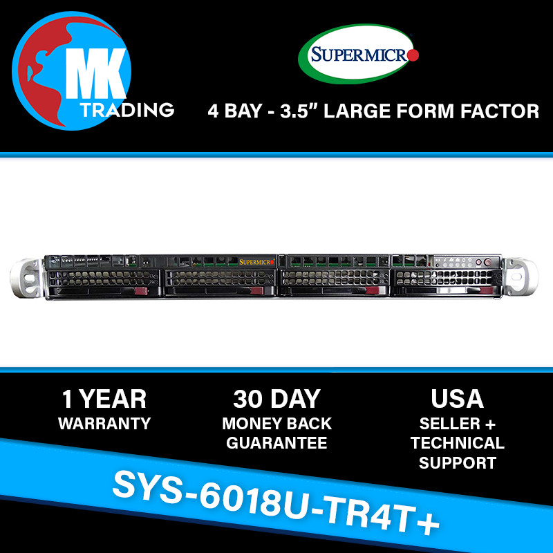 Supermicro SYS-6018U-TR4T+ 4B LFF 1U Server -V1- Choose CPUs/RAM – Wholesale