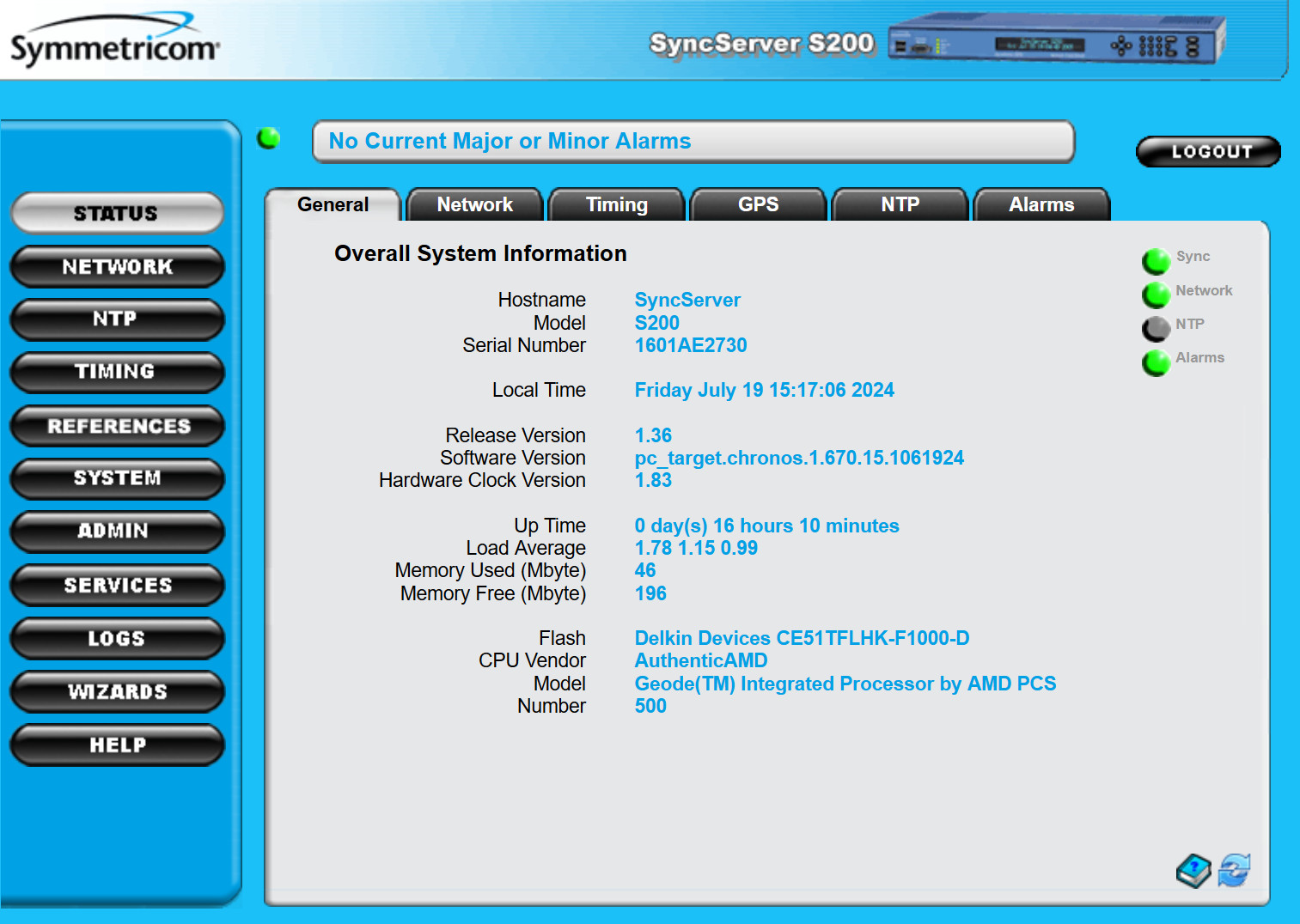 NEW Symmetricom SyncServer S200 OCXO ublox UPGRADED GPS NTP Network Time Server