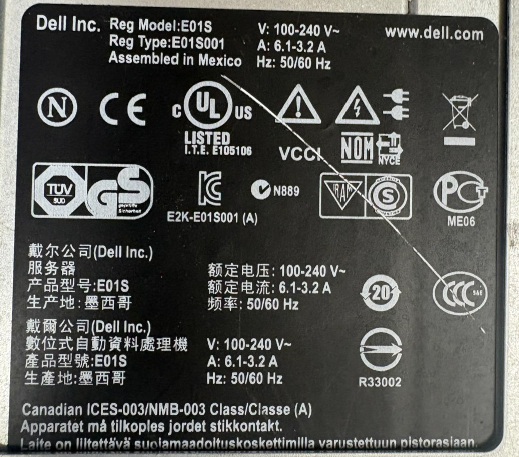 Dell PowerEdge R610 SERVER E01S