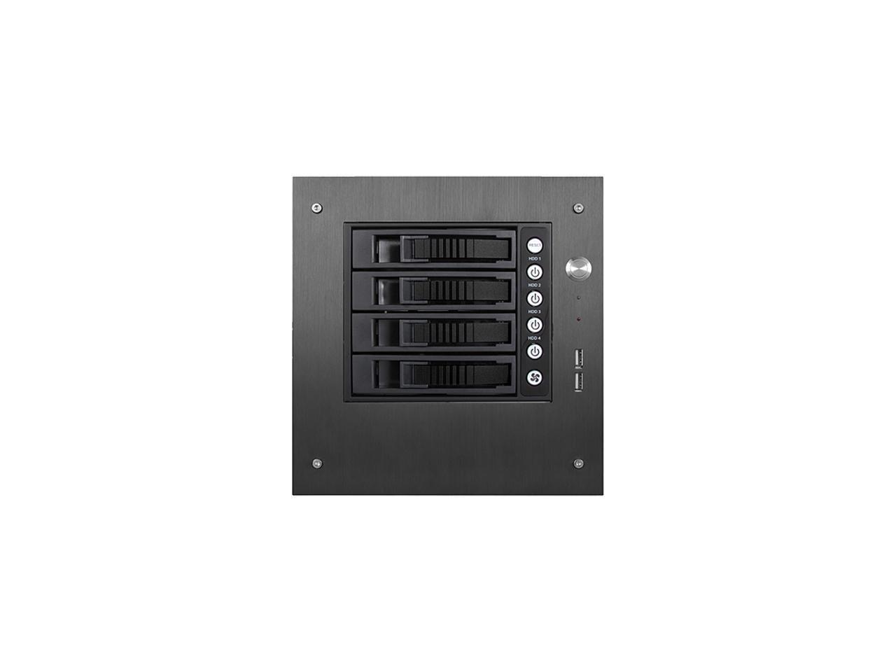 iStarUSA S-35-B4BK Black Aluminum / Steel Tower Compact Stylish 4 x 3.5″ Hotswap