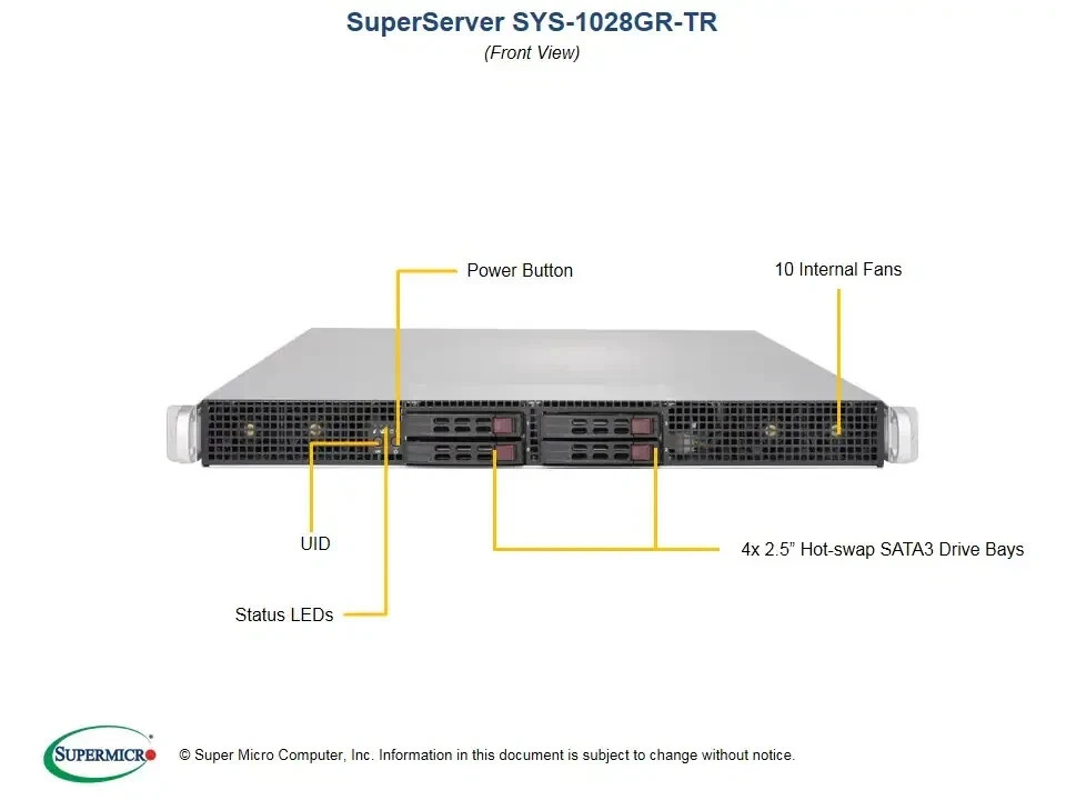 3X GPU Server, Supermicro SYS-1028GR-TR 2x E5 2620V3, No GPU no RAM no HDD