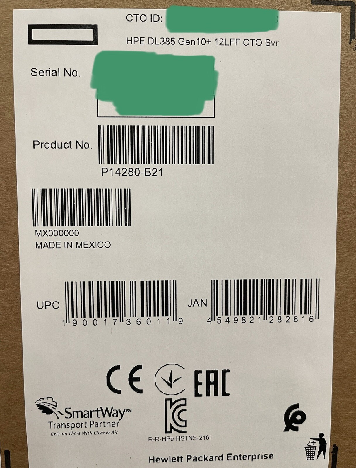 HPE DL385 Gen10+Plus 12x LFF Two AMD EPYC 7272 64GB 2x 1600W 10GbE P816i-a 25GbE