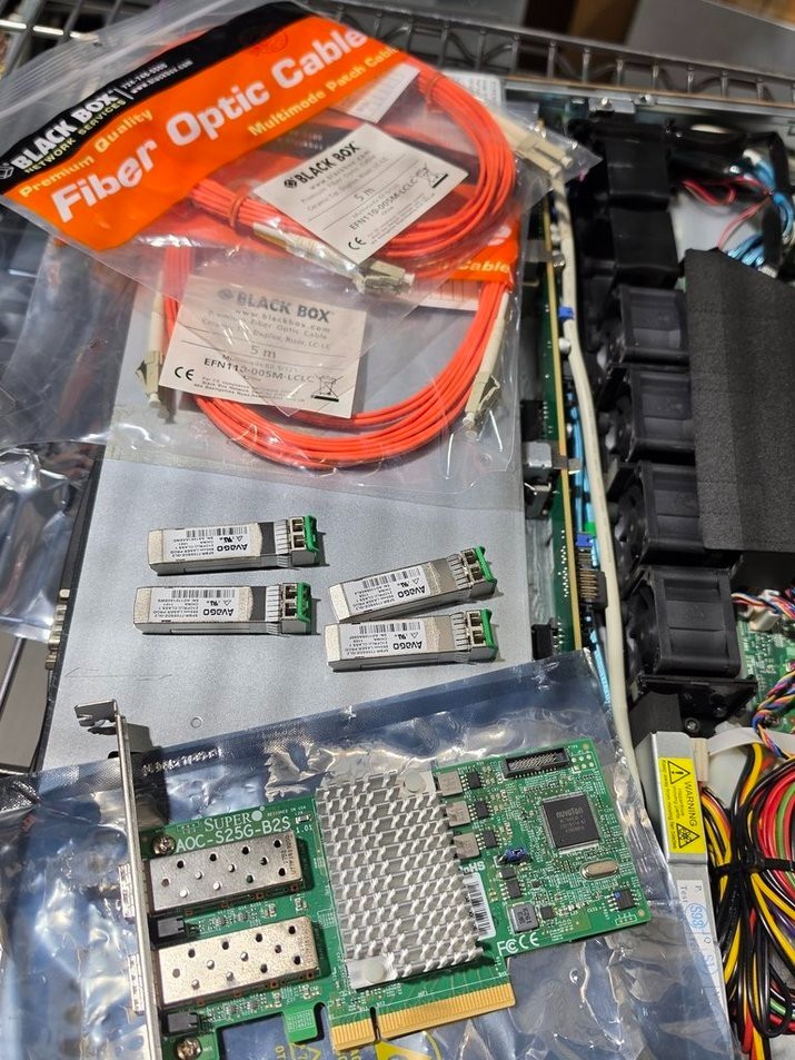1u Supermicro low pwr Xeon E3-1270Lv4, 32G ECC RAM, 256G SSD 24TB HDD, 25G NIC