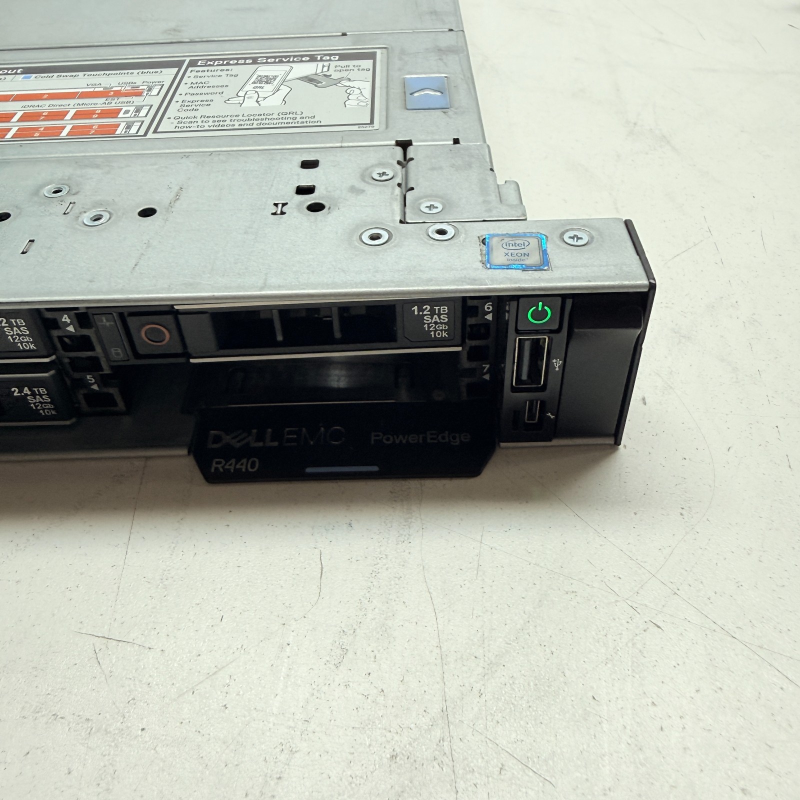 Dell EMC PowerEdge R440 NO RAM (4) 1.2 TB Hard Drives Includes Power Cable