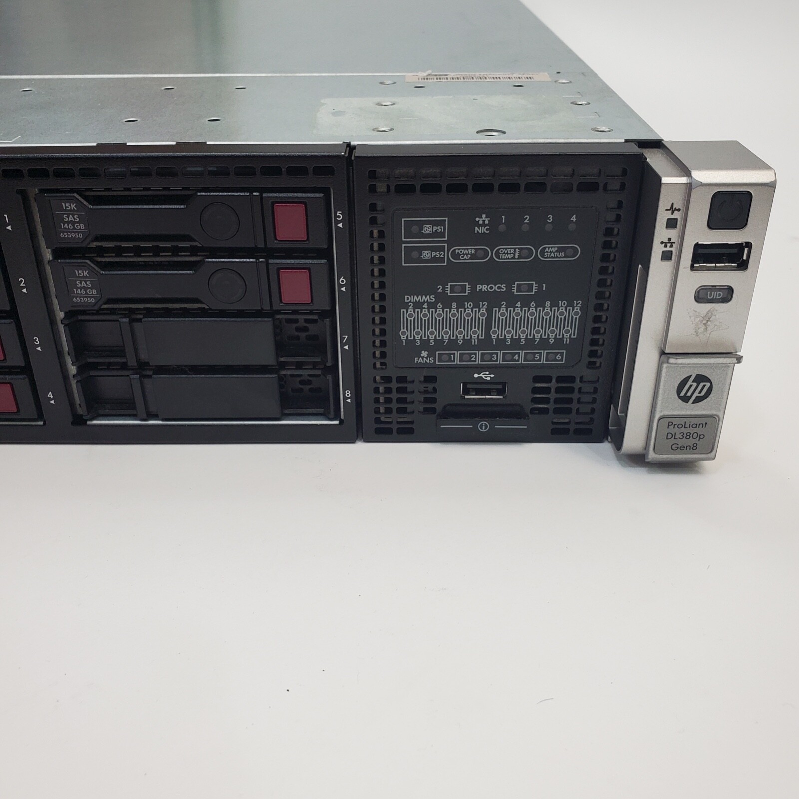 HP ProLiant DL380p G8 Server 2X Intel Xeon E5-2643@3.3Ghz 32GB RAM 876GB 15K SAS